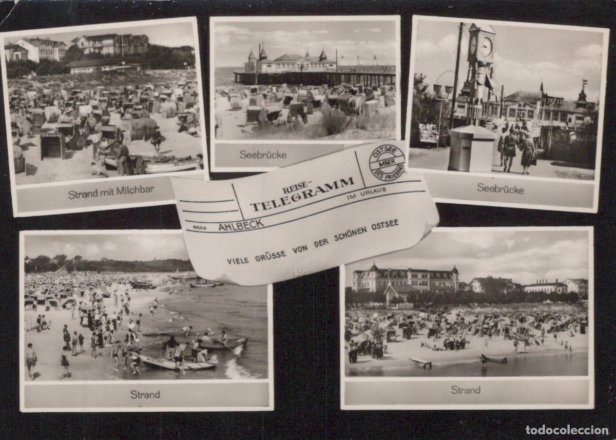 Postales: Germany Ahlbeck Multi View Beach Pier Promenade 1960s *YAS191