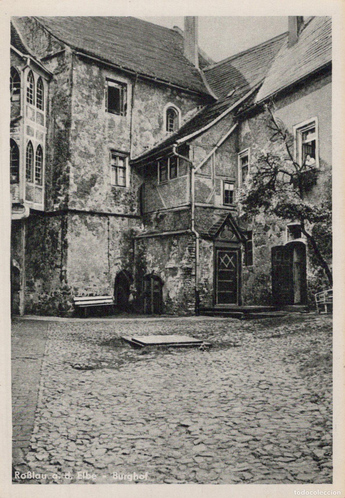 Postcards: Germany Ro&szlig;lau An der Elbe Burghof Castle Courtyard Historic Unposted *YAS415