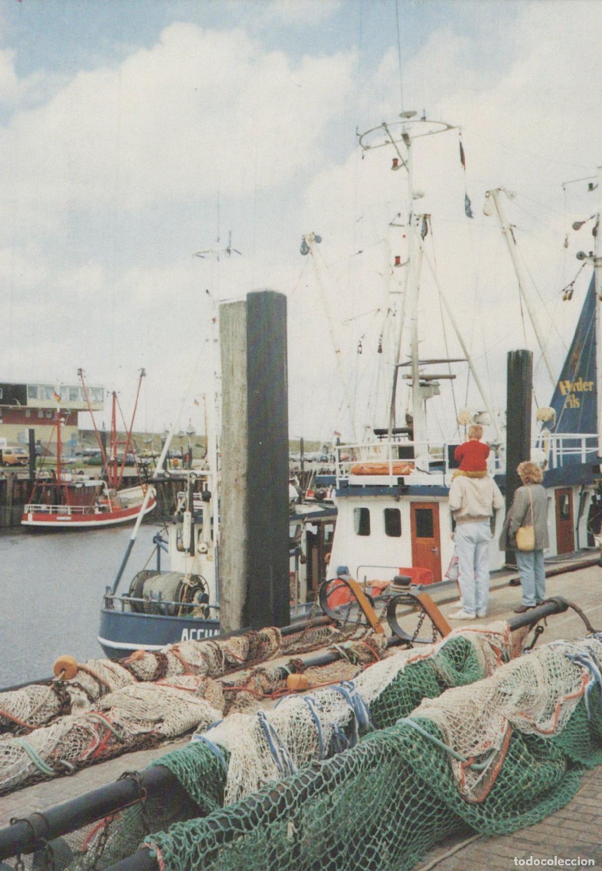 Postcards: Germany Accumersiel Harbor With Fishing Boats and Nets Unposted *YAS467