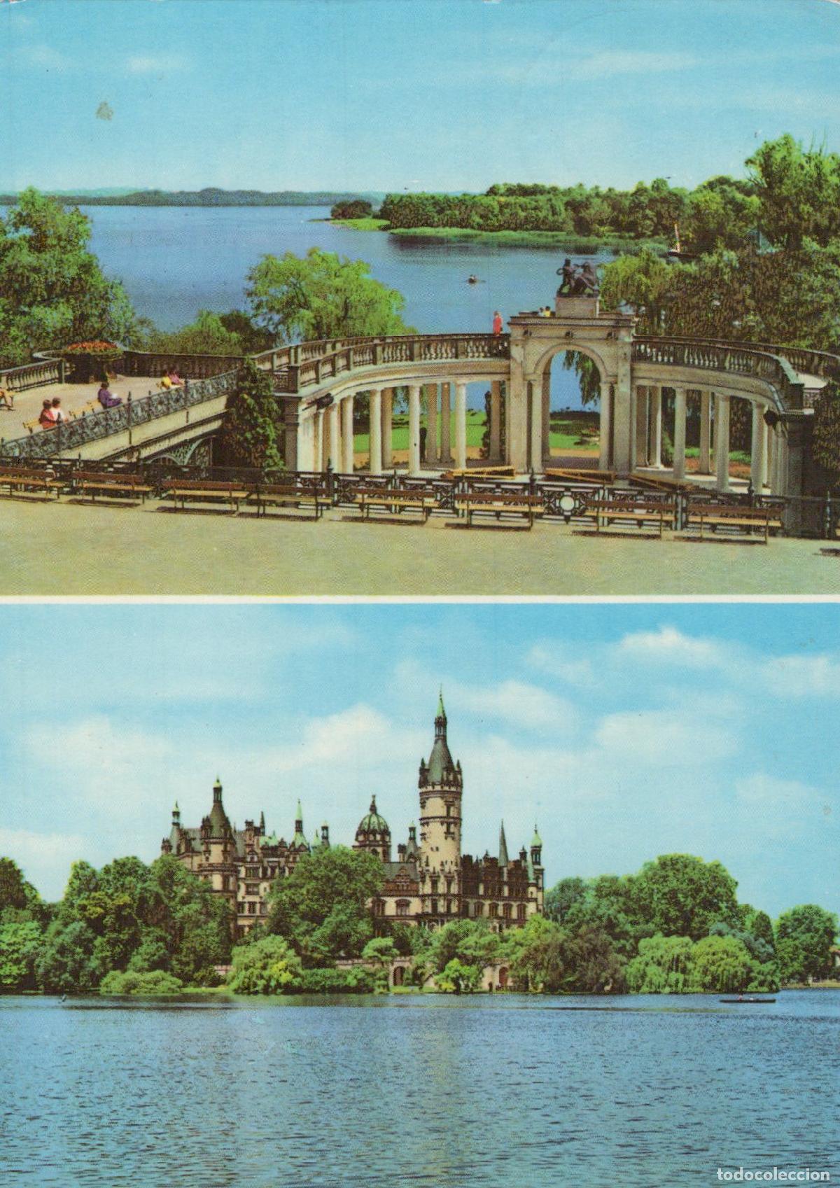 Cartoline: Germany Schwerin Castle Lake Historic Architecture Landscape View *YAS485