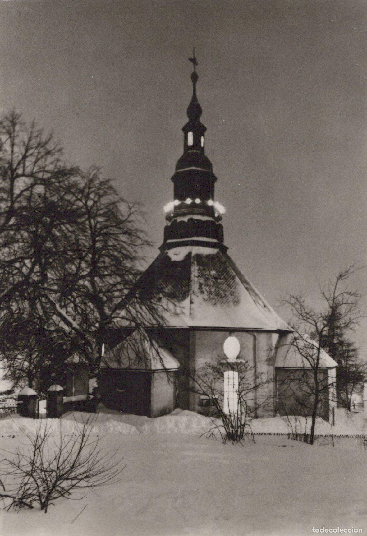 Cartes Postales: Germany Reichenbach Snow Covered Church With A Tall Spire At Night *YAS398