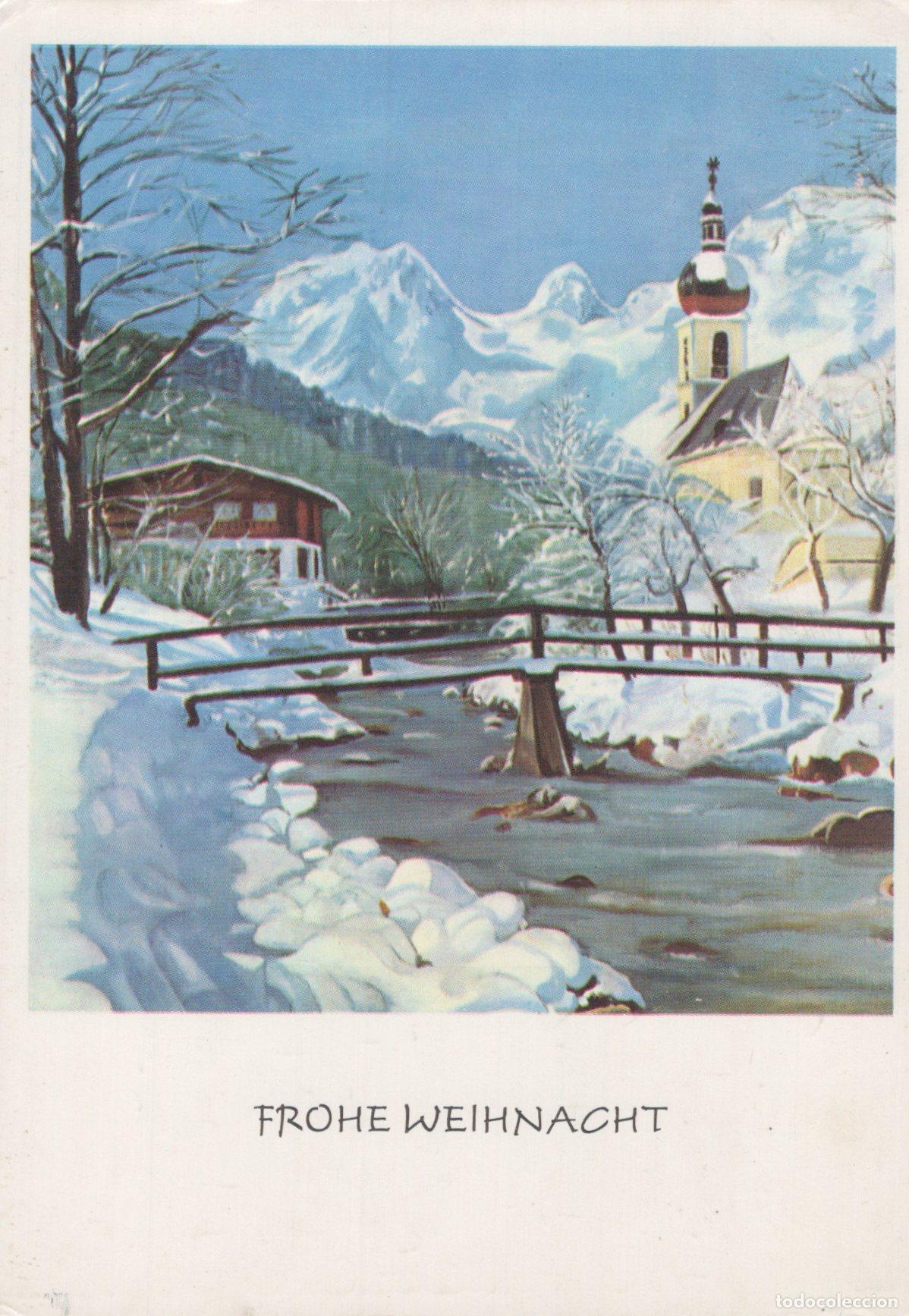 Cartes Postales: Germany Berchtesgaden Winter in the Mountains Church Bridge River Snow *YAS547