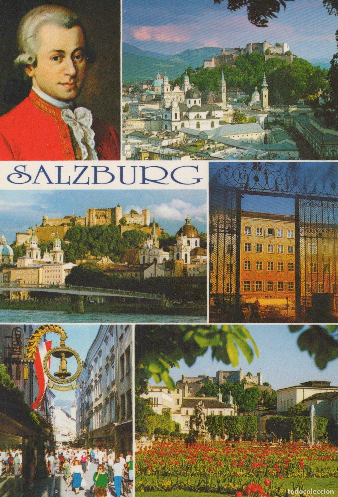 Cartes Postales: Austria Salzburg Mozart Hohensalzburg Fortress Cityscape Unposted *YAS463