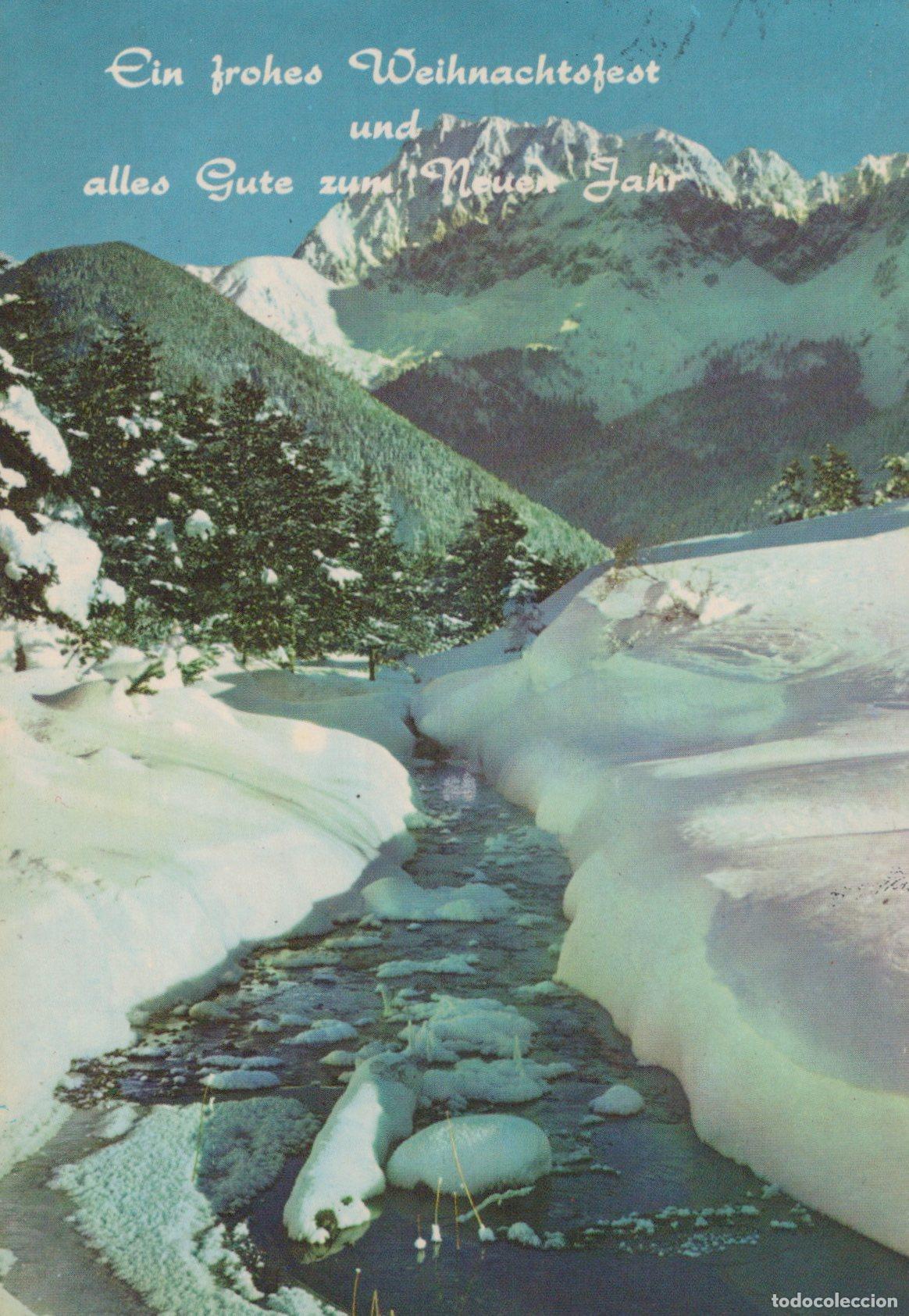 Cartoline: Germany Garmisch Partenkirchen Winter Wonderland Stream Snowy Mountains *YAS636