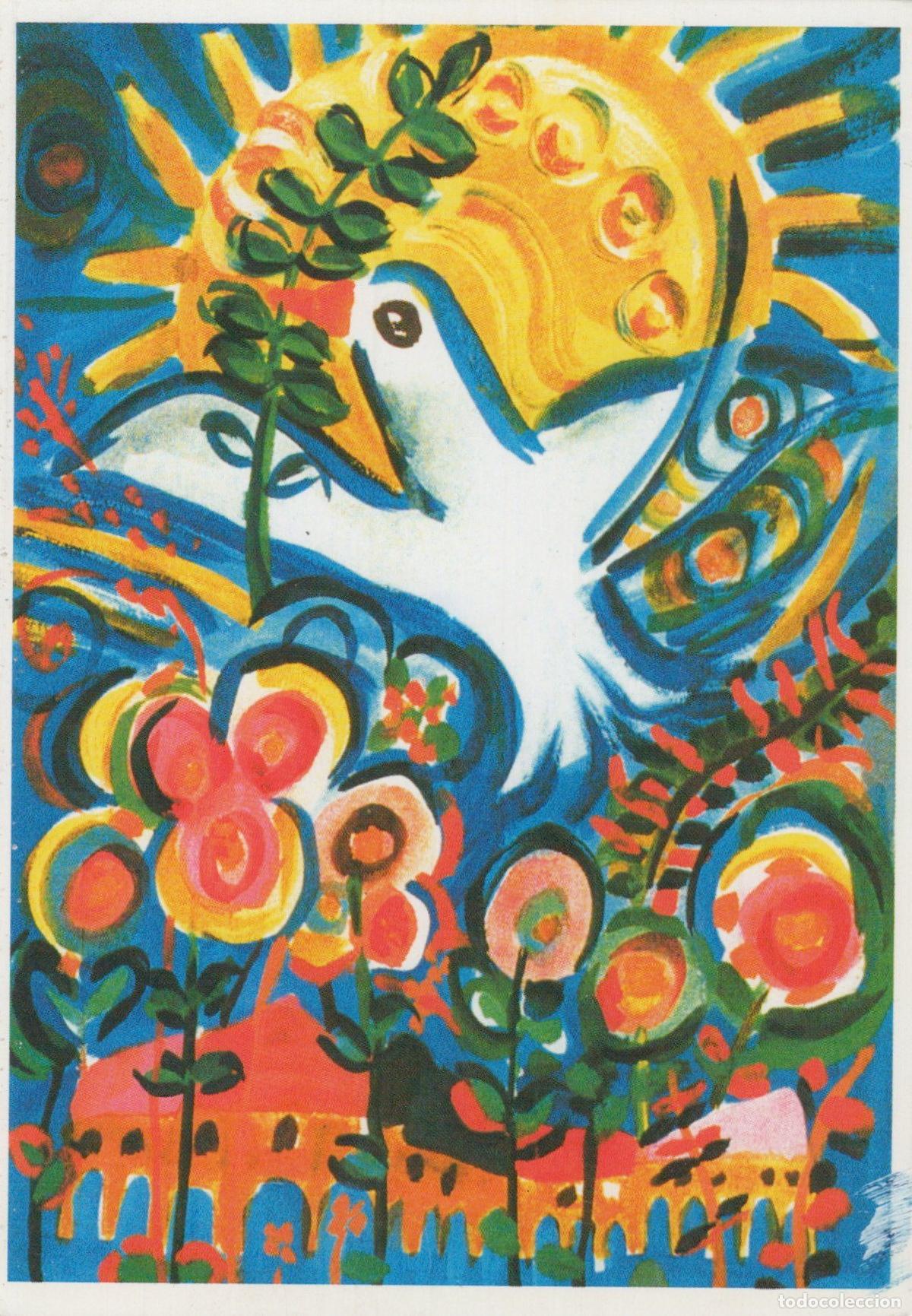 Cartoline: Germany Potsdam Unicef Peace Dove Sun Flowers Abstract Art *YAS568