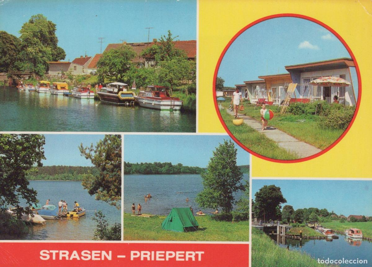 Postcards: Germany Strassen Priepert Boats Bungalows Lake Camping Lock Unposted *YAS696