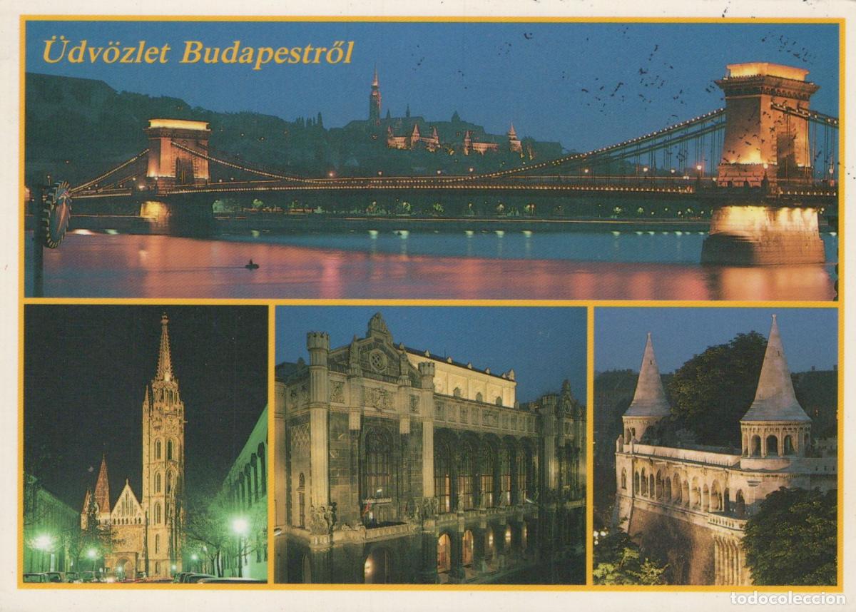 Postais: Hungary Budapest Chain Bridge Matthias Church Fisherman S Bastion Multi *YAS731
