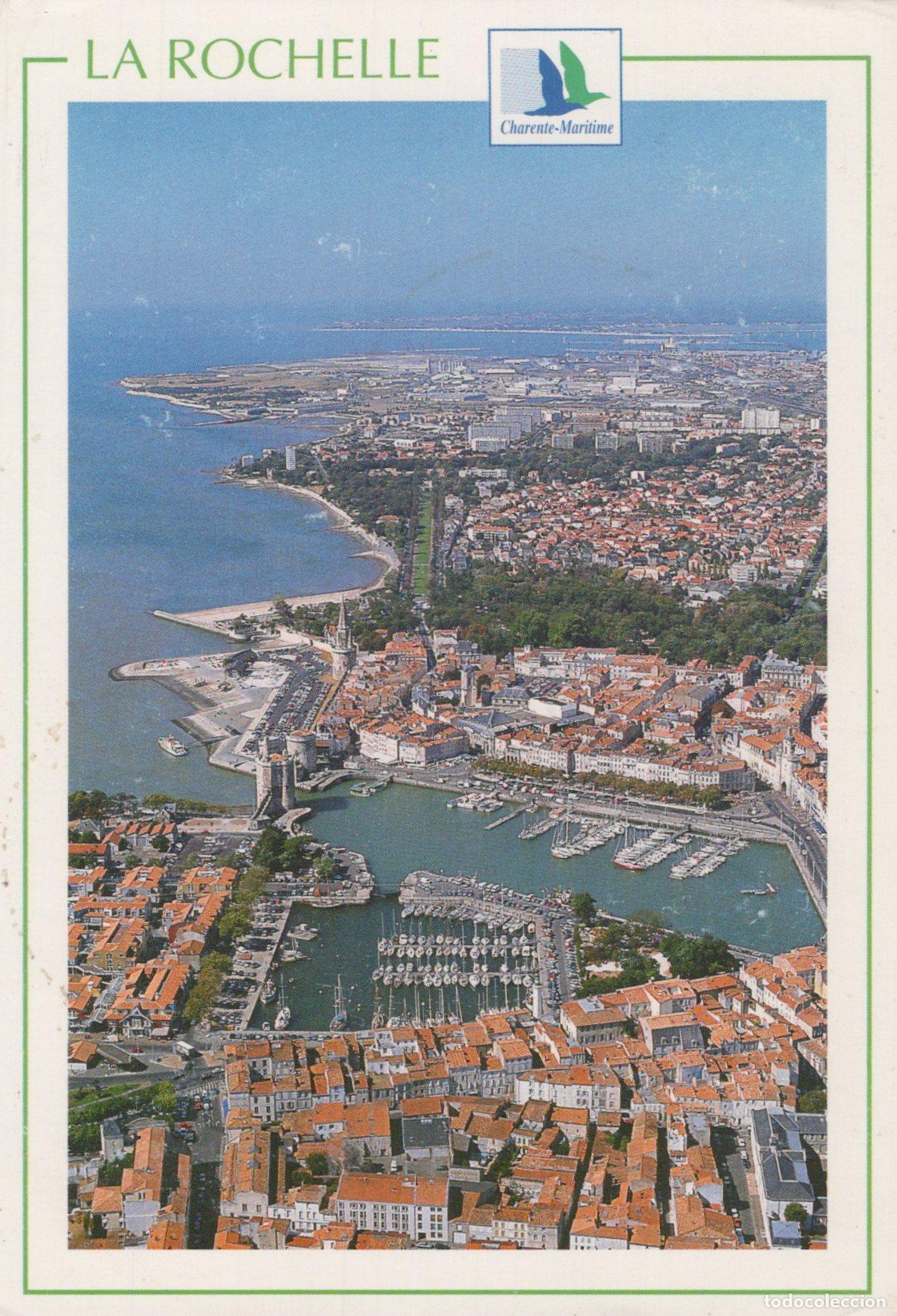 Postcards: France La Rochelle Aerial View of Old Port Cityscape and Coastline *YAS629