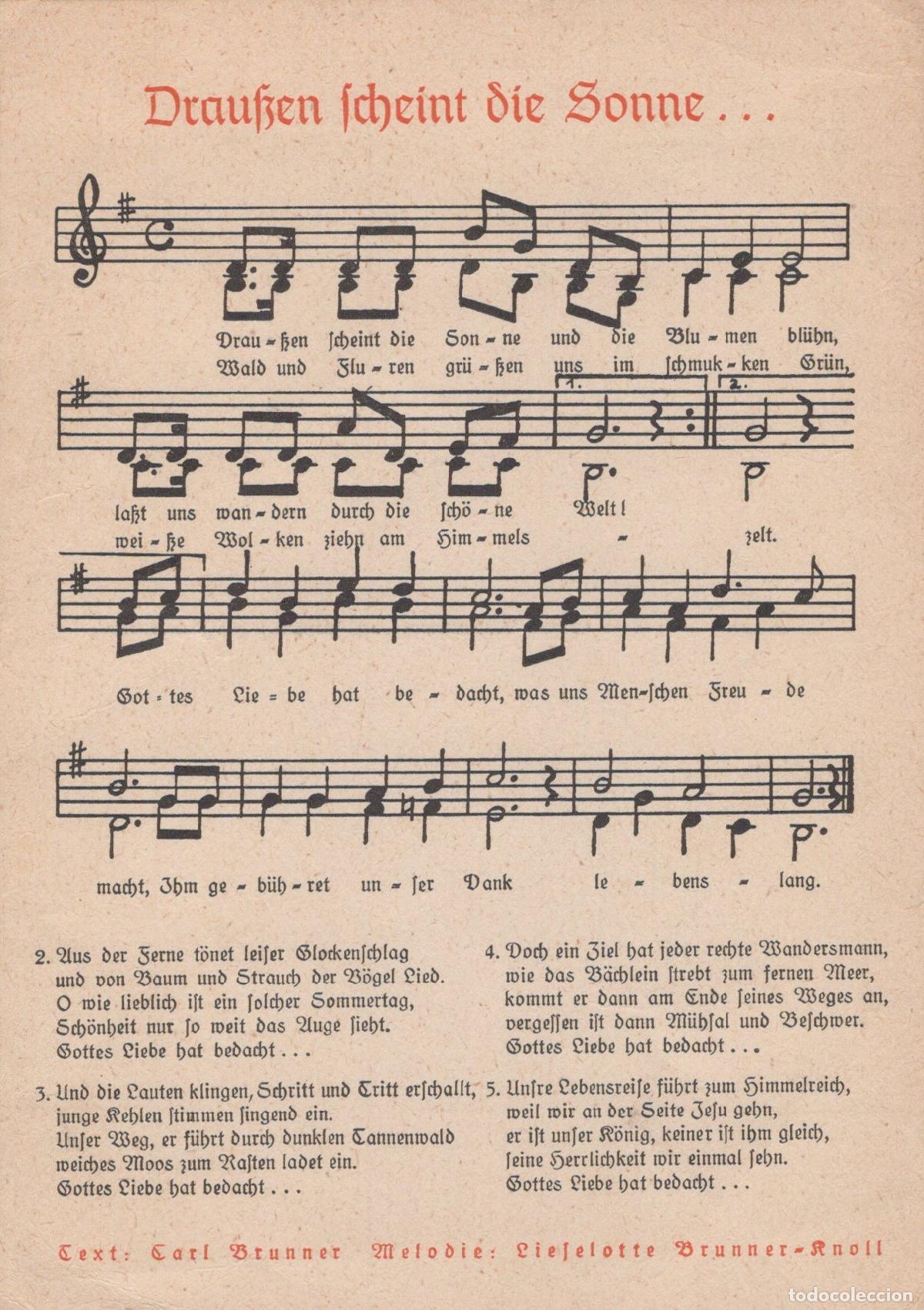 Postais: Germany Bad Blankenburg German Song Sheet Music Draussen Unposted *YAS634