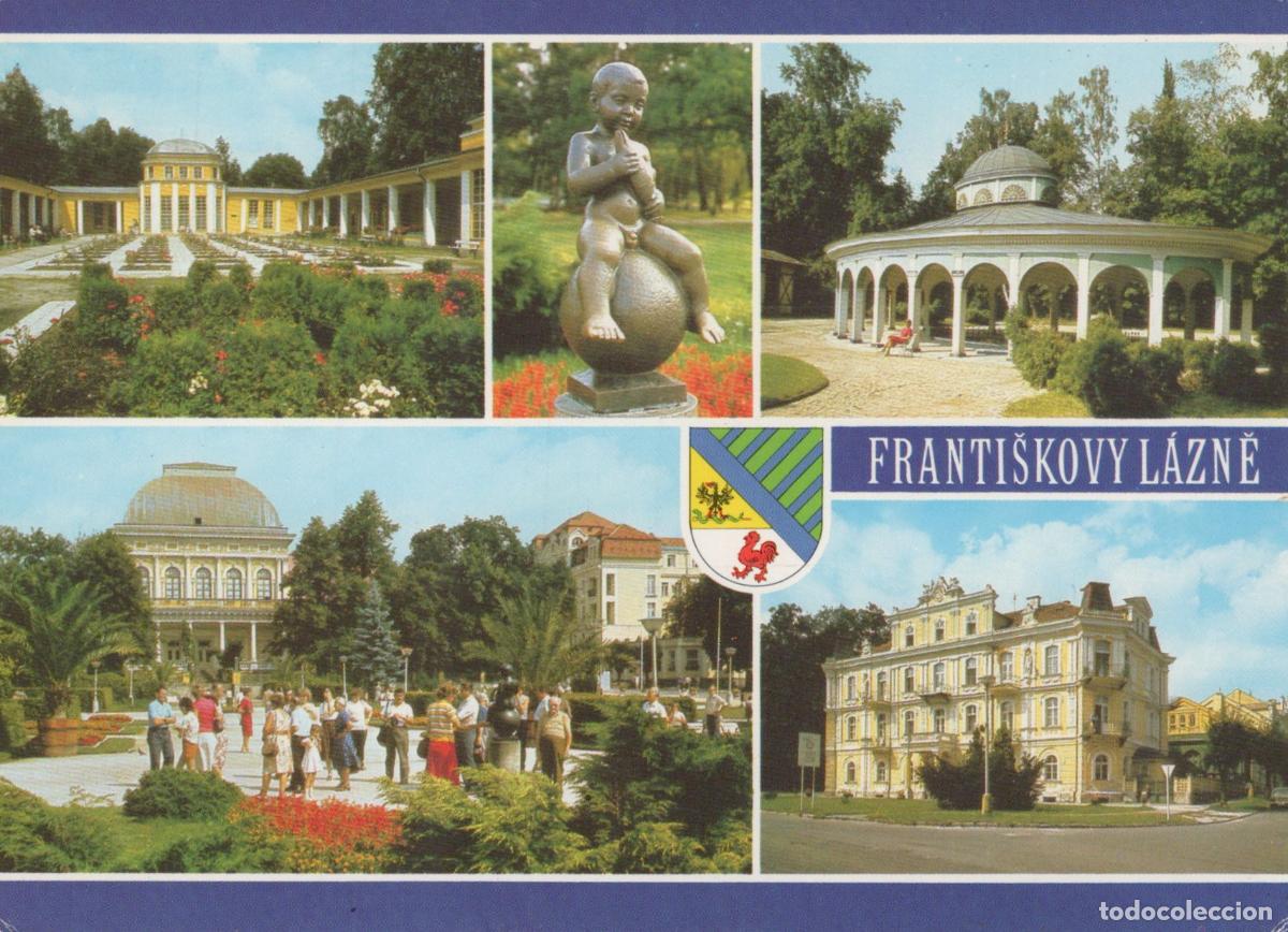 Postcards: Czech Republic Franti&scaron;kovy L&aacute;zně Spa Town Collage Architecture Statue *YAS748