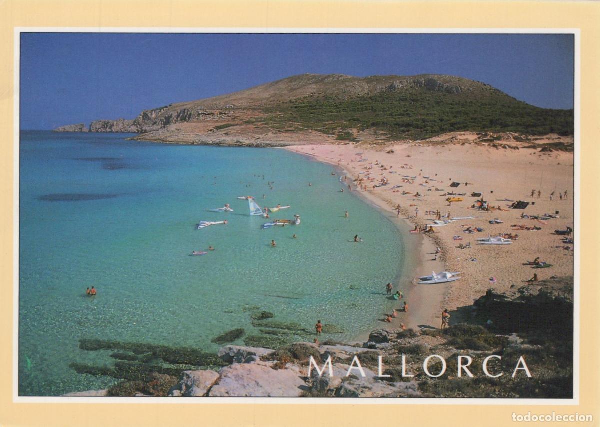 Postkarten: Spain Cala Mesquida Mallorca Beach Turquoise Sea Sandy Shore People *YAS776