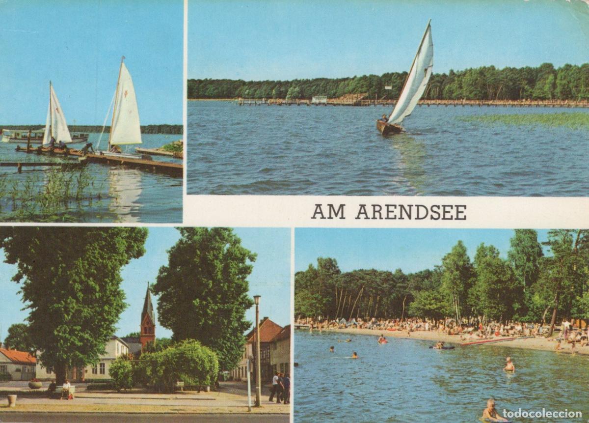 Postcards: Germany Arendsee Am Lake Sailing Beach Village Multi View *YAS664