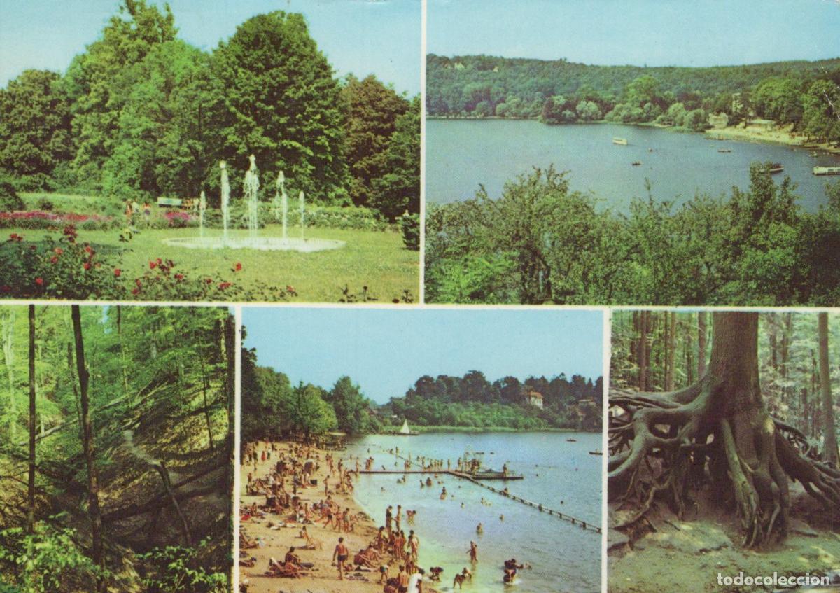 Postais: Germany Buckow Markische Schweiz Multi View Park Fountain Lake Beach *YAS783