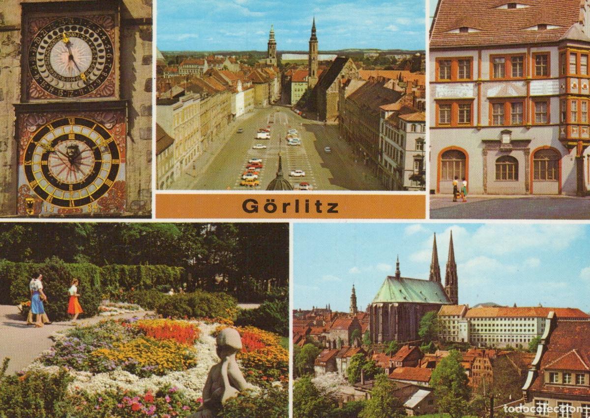 Postales: Germany G&ouml;rlitz City Views Town Hall Clock Gardens Architecture *YAS801