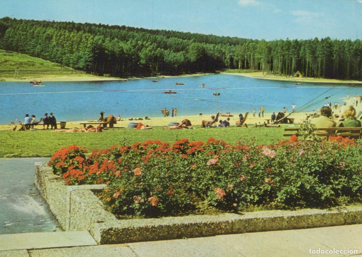 Postcards: Germany Reichenbach Naherholungszentrum Oberrabenstein Lake Beach 1970s *YAS798