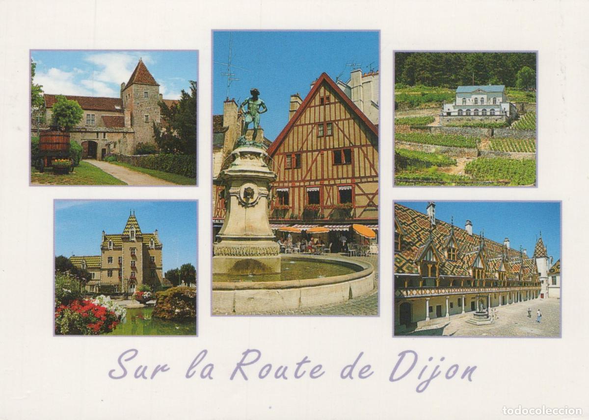 Postales: France Dijon Route de Beaune Hospices Chateau Fountain *YAS823