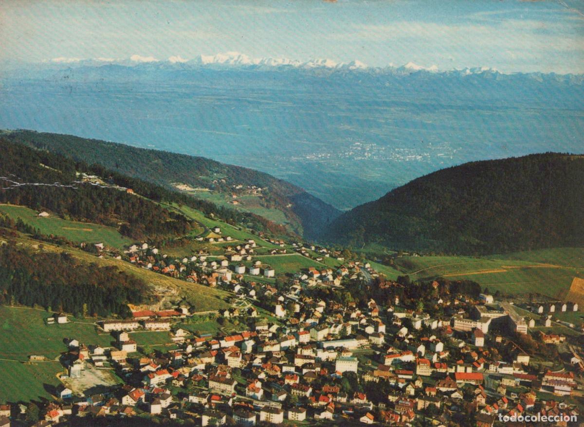 Postcards: Switzerland Sainte Croix Aerial View of Town and Valley With Alps *YAS862