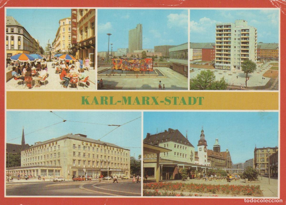 Cartoline: Germany Karl Marx Stadt City Views Cafe Br&uuml;hl Interhotel Kongre&szlig; *YAS754
