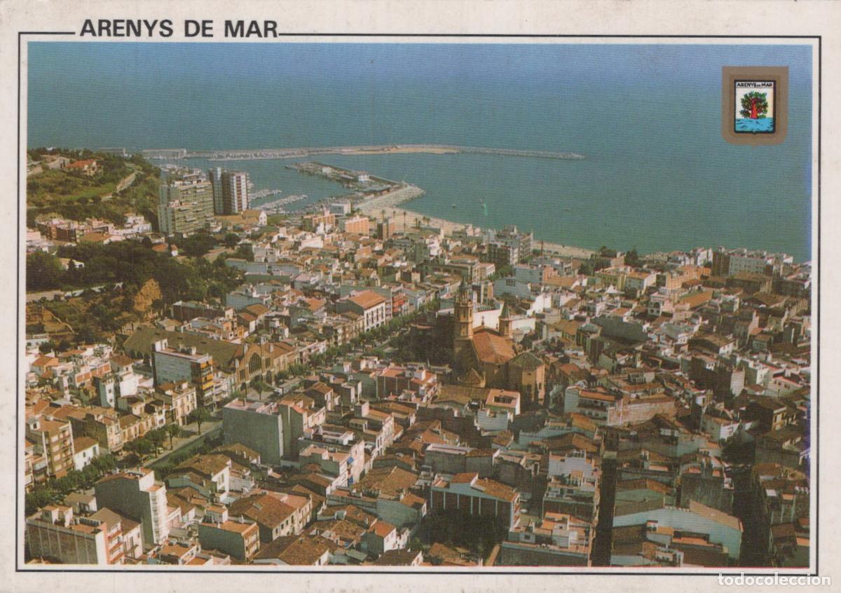 Postcards: Spain Arenys de Mar Aerial View of Coastal Town and Marina *YAS873