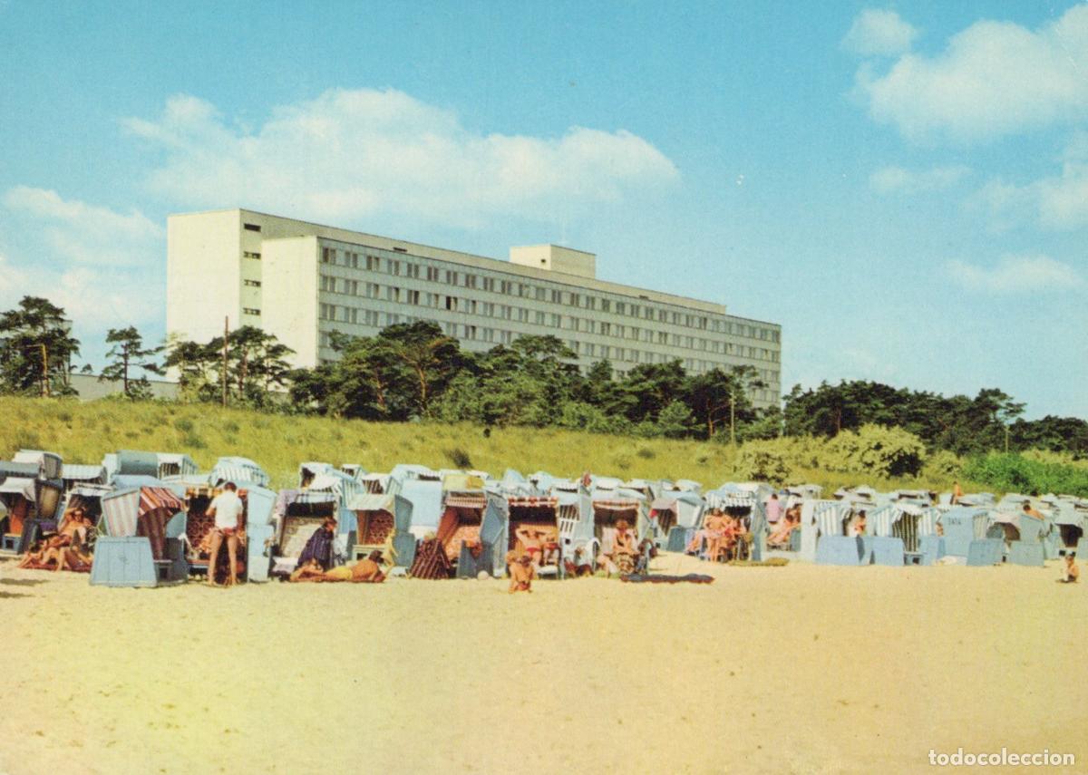 Postcards: Germany Zinnowitz Beach With Fdbg Feriendienst IG Wismut Hotel Unposted *YAS759