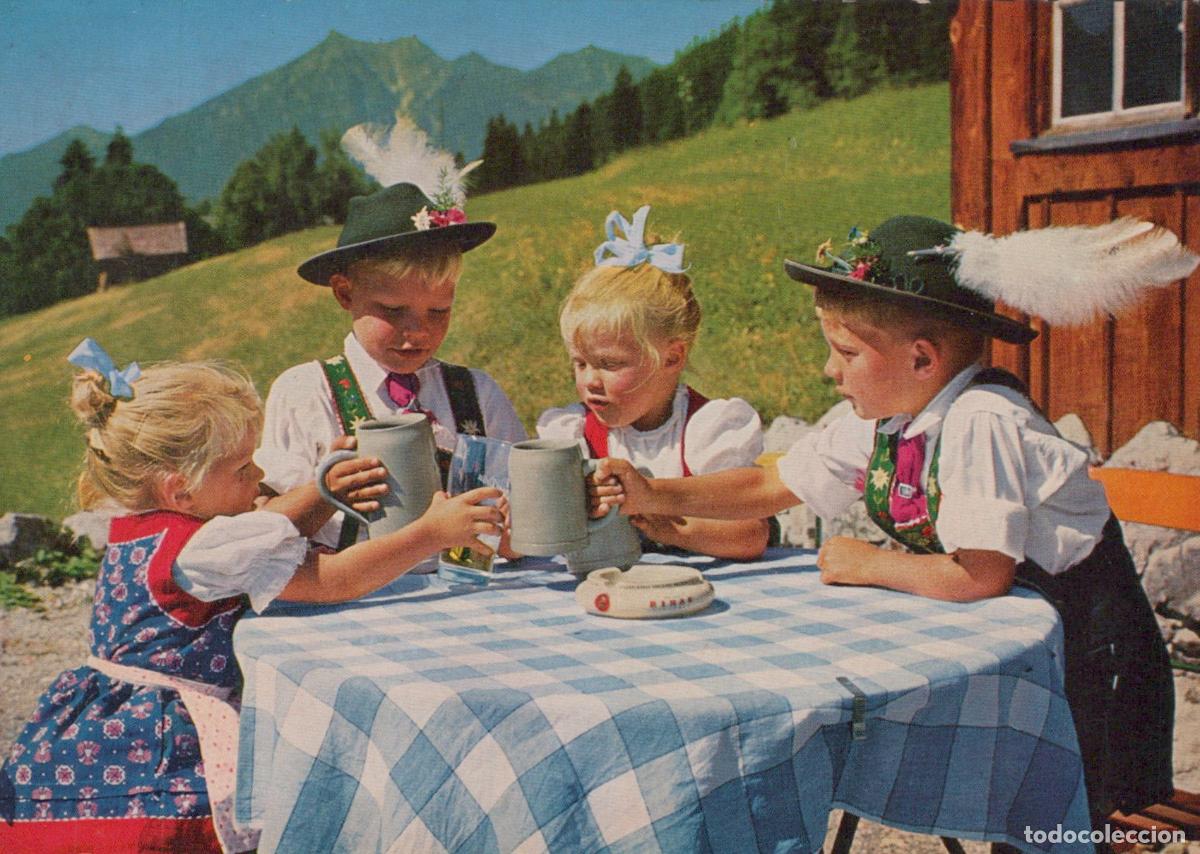 Postcards: Germany Garmisch Partenkirchen Four Children in Traditional Bavarian *YAS883
