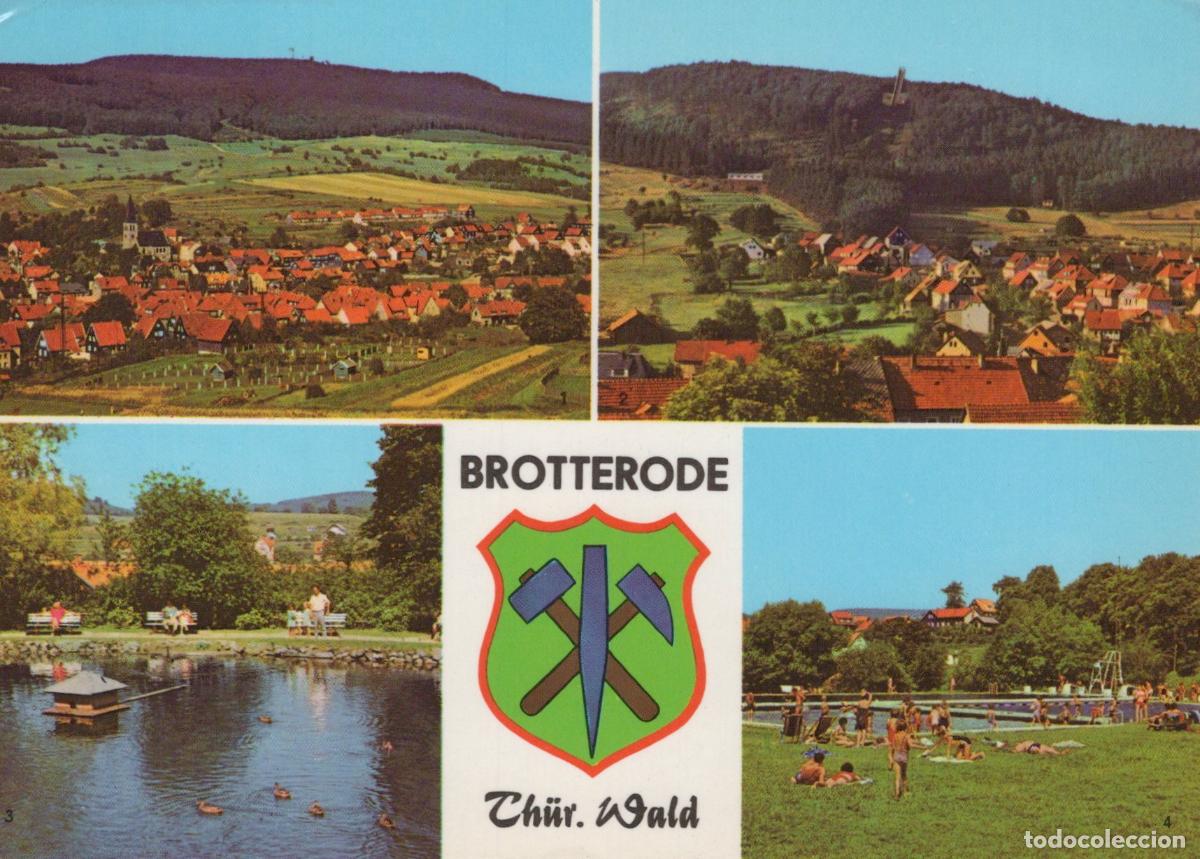 Postcards: Germany Brotterode Thuringian Forest Multi View Town Lake Swimming Pool *YAS789