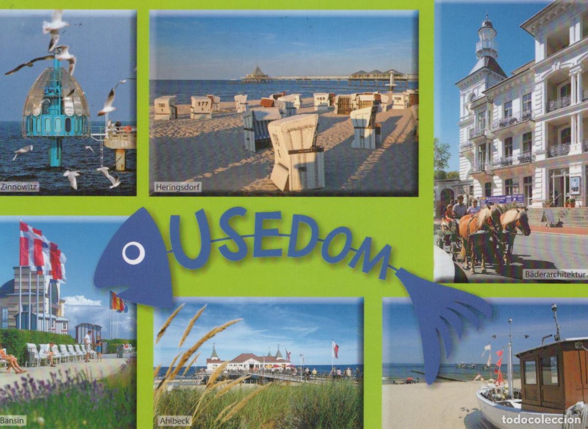 Postcards: Germany Usedom Island Multi View Zinnowitz Heringsdorf Bansin Ahlbeck *YAS819
