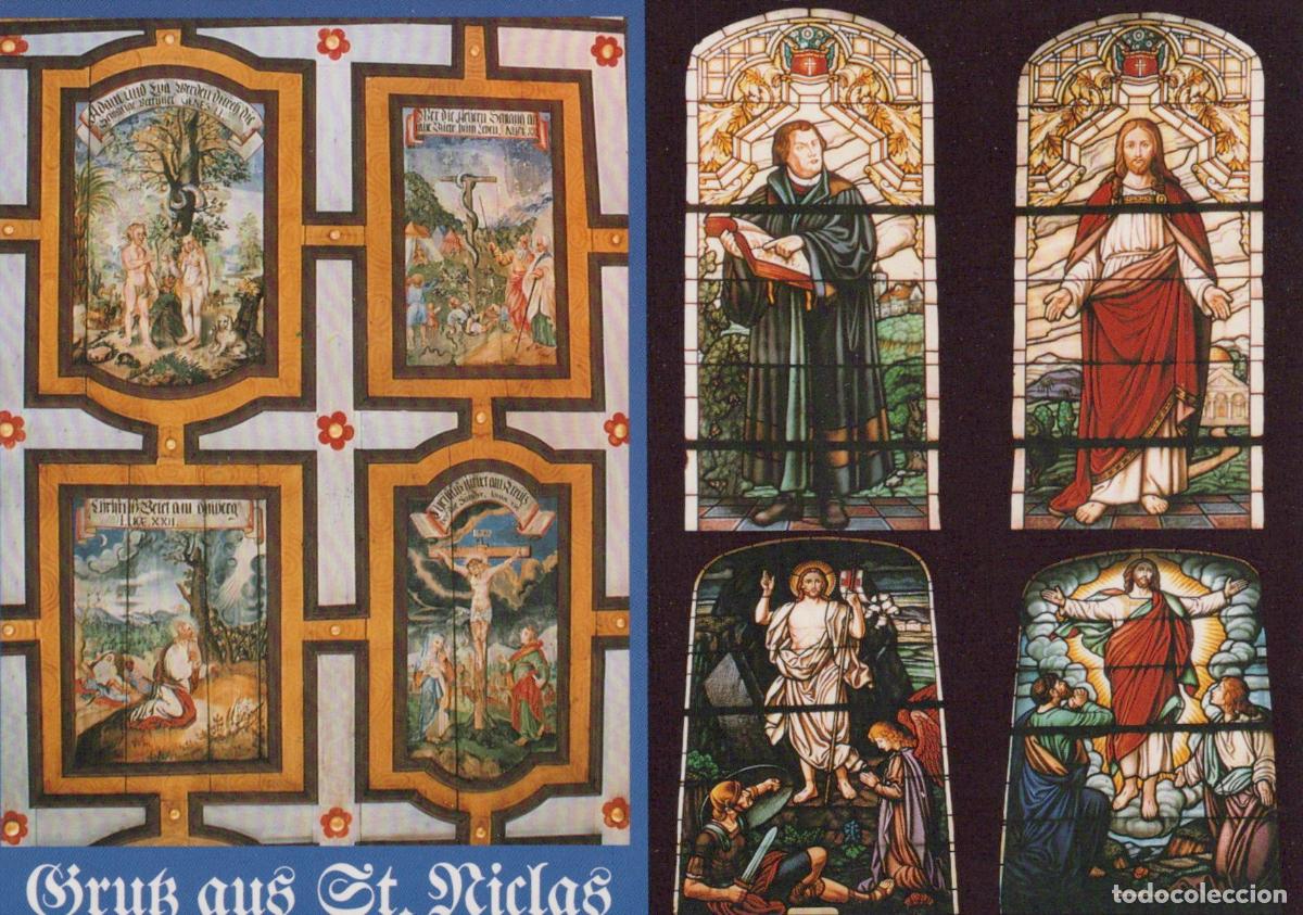 Postcards: Germany M&uuml;lsen St Niclas Church Mueisen Ceiling and Stained Unposted *YAS824