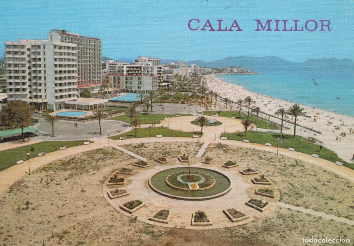 Postais: Spain Cala Millor Beachfront Hotels and Circular Park Fountain *YAS940