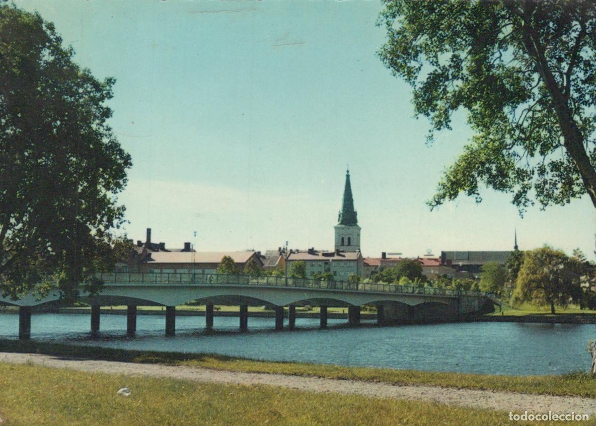 Cartoline: Sweden Karlstad Cityscape With Bridge Over River and Church Spire *YAS850