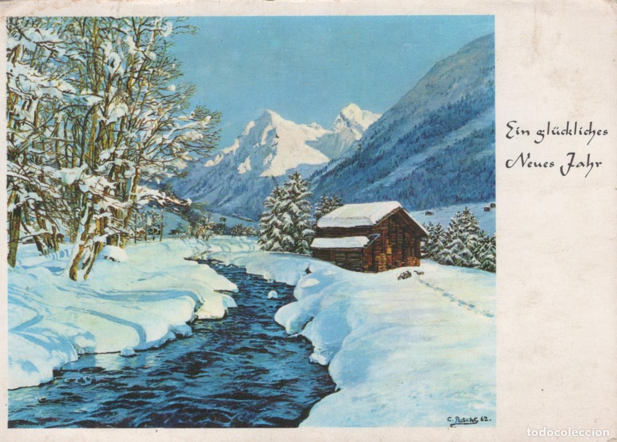 Postales: Germany Deisenhofen Winter Landscape With A Cabin By A Stream Unposted *YAS985
