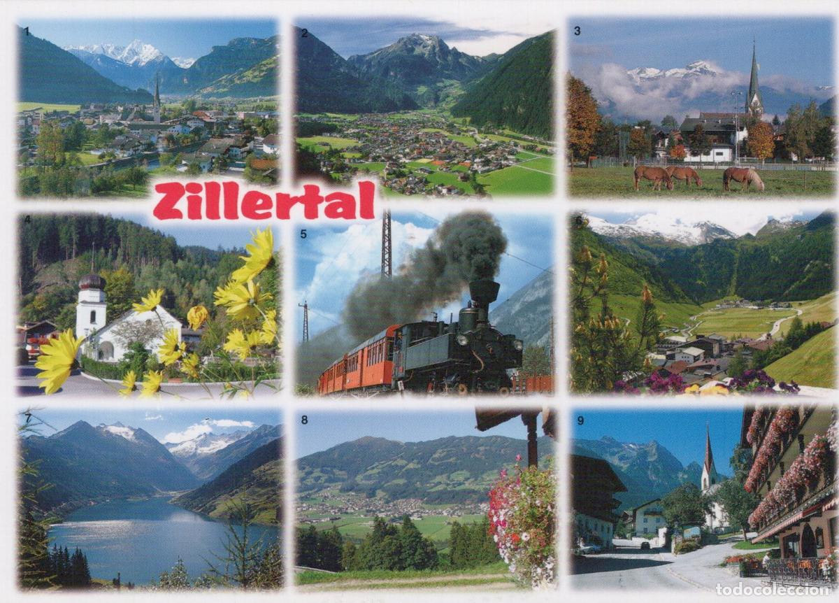 Postales: Austria Zillertal Valley Collage Steam Train Mountain Lake Village *YAS896
