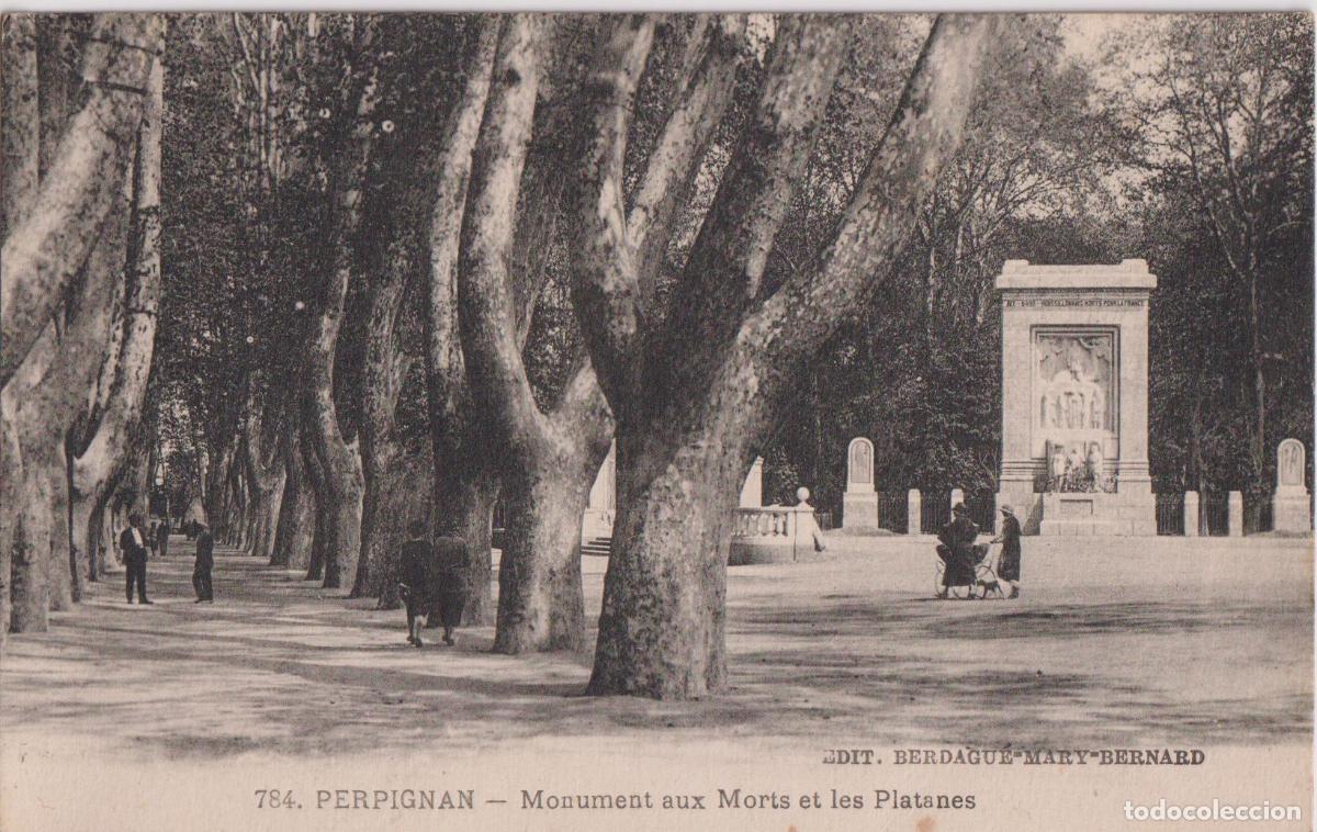 Postales: FRANCIA, PERPIGNAN, MONUMENT AUX MORTS ET LES PISCINES &ndash; EDIT.BERDAGUE MARY 784 &ndash; S/C