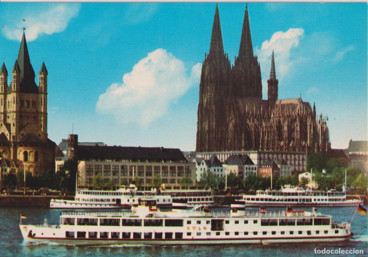 Postales: ALEMANIA, COLONIA, BARCO DE PASAJEROS NAVEGANDO POR EL RIO RHIN - KR&Uuml;GER 31,928.176 - S/C