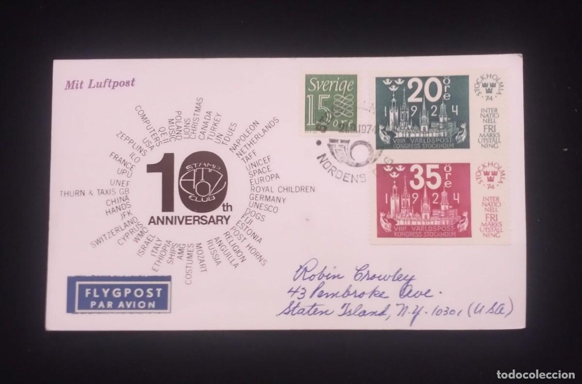 Postales: TS) 1974 SWEDEN,POSTCARD,AIRMAIL,COVER SENT FROM STOCKHOLM TO NEW YORK,WITH THE INTERNATIONAL POSTAL