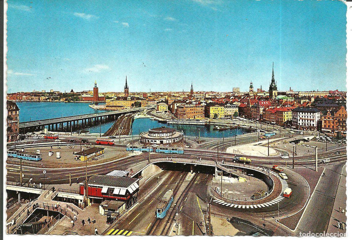 Postales: POSTAL STOCKHOLM (SUECIA) - SLUSSEN, VISTA DESDE EL ASCENSOR KATARINA - CIRCULADA 1965