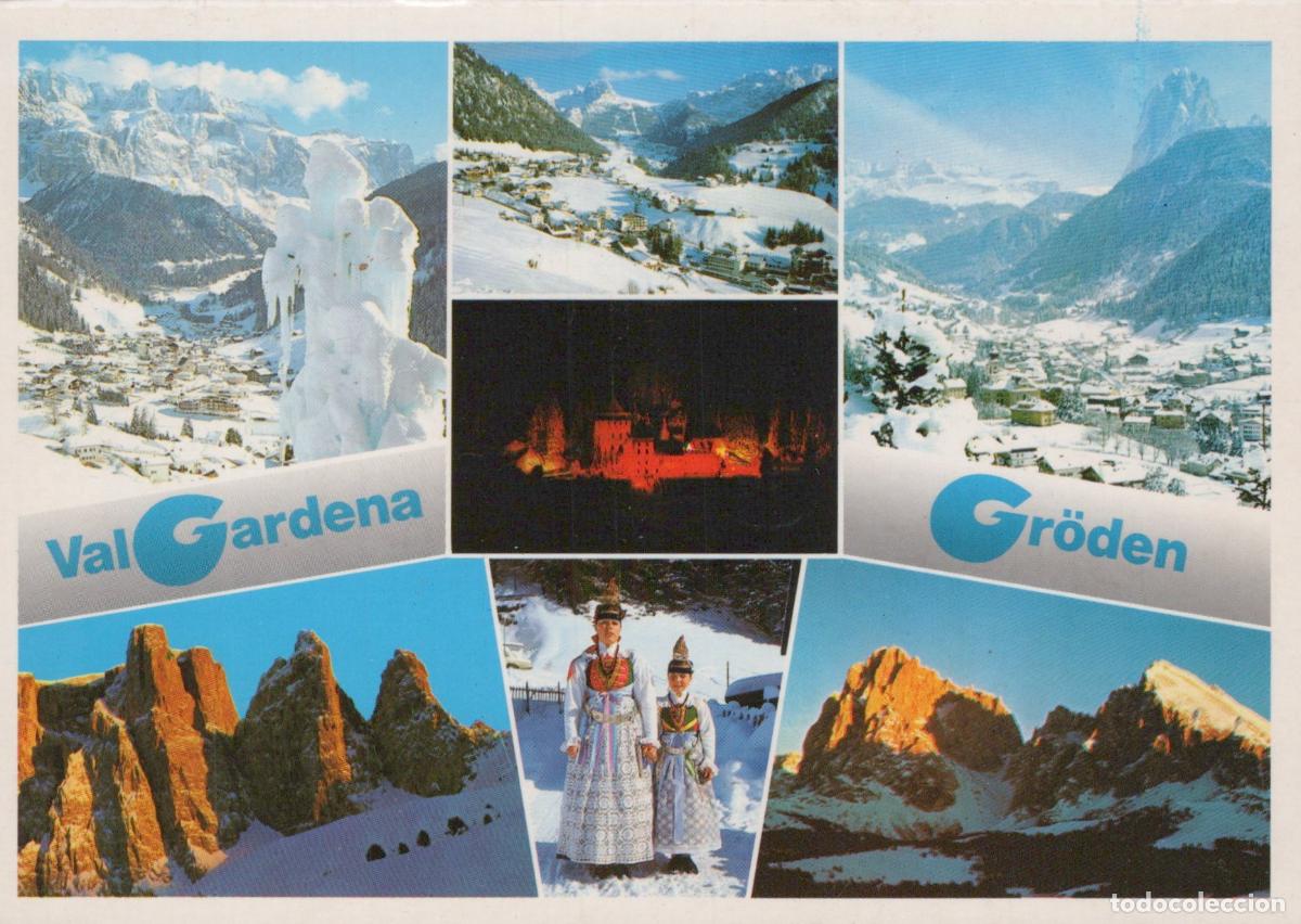 Cartoline: Italy Val Gardena Gr&ouml;den Dolomites Winter Landscape Traditional Dress *YAT002