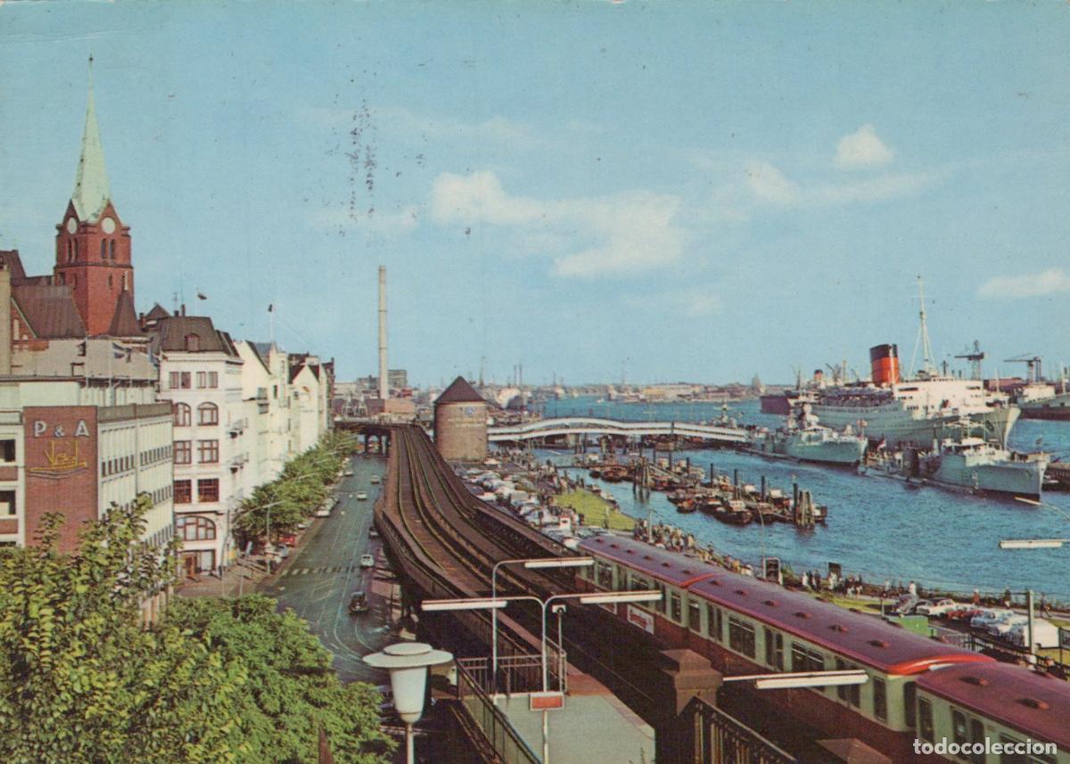 Cartoline: Germany Hamburg Cityscape With Harbor Train and Historic Buildings *YAT078