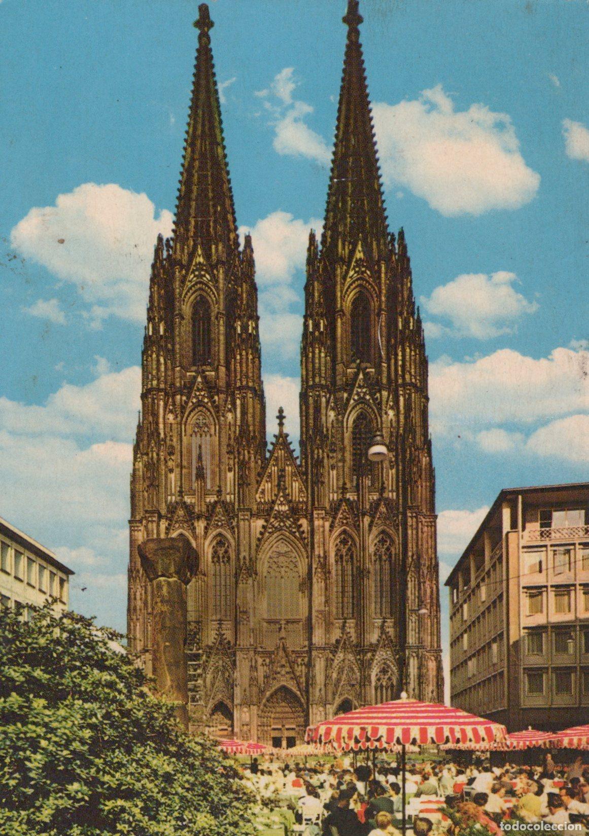 Postais: Germany Cologne Cathedral Gothic Architecture Busy Square 1950s *YAT244