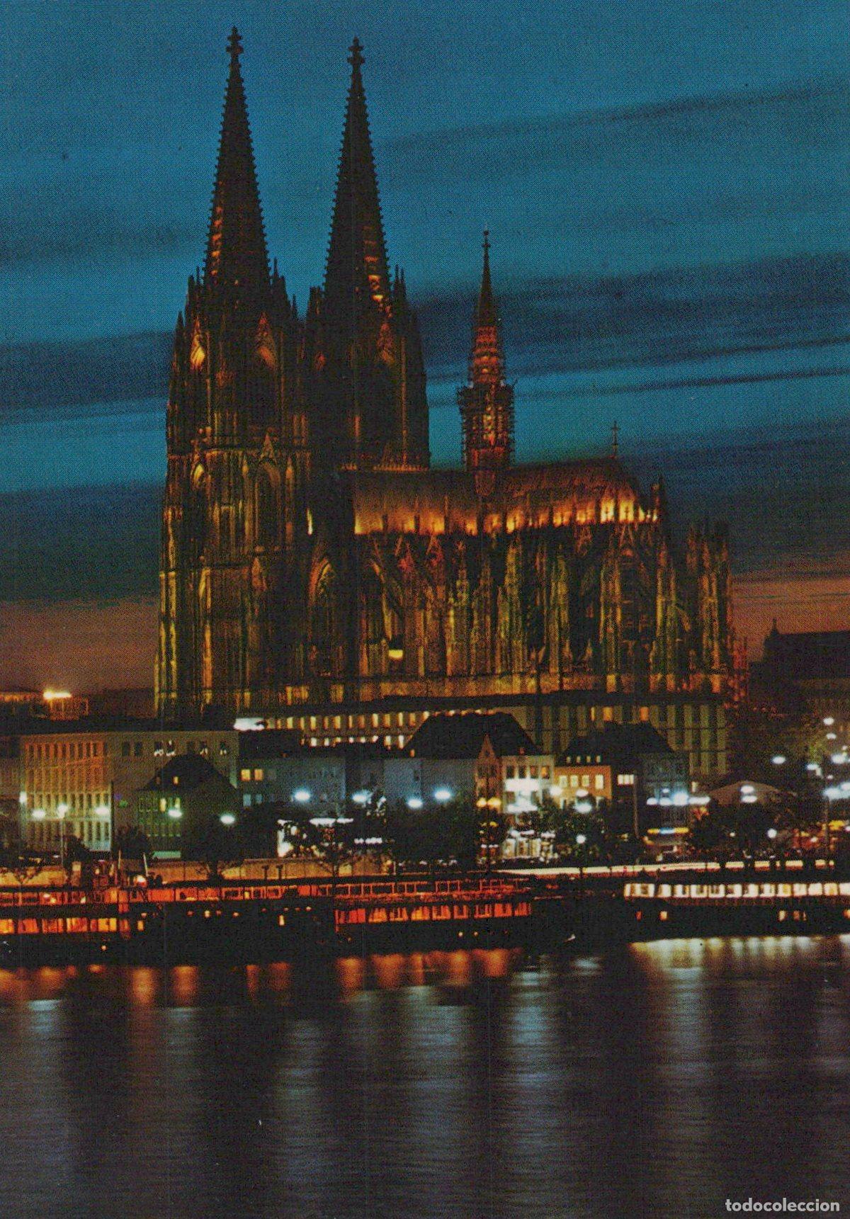 Cartes Postales: Germany Cologne Cathedral At Night Rhine River Unposted *YAT124