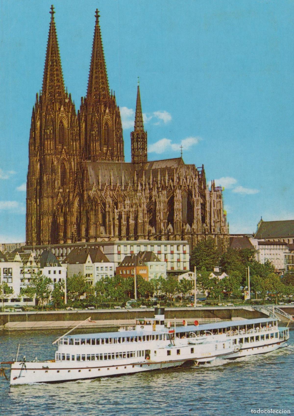 Postais: Germany Cologne Cathedral Rhine River Steamboat Architecture Cityscape *YAT298