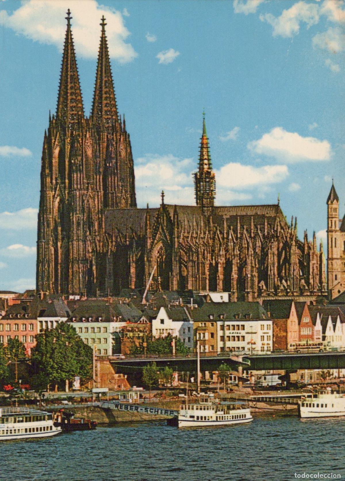 Cartes Postales: Germany Cologne Cathedral and Rhine River With Boats *YAT329