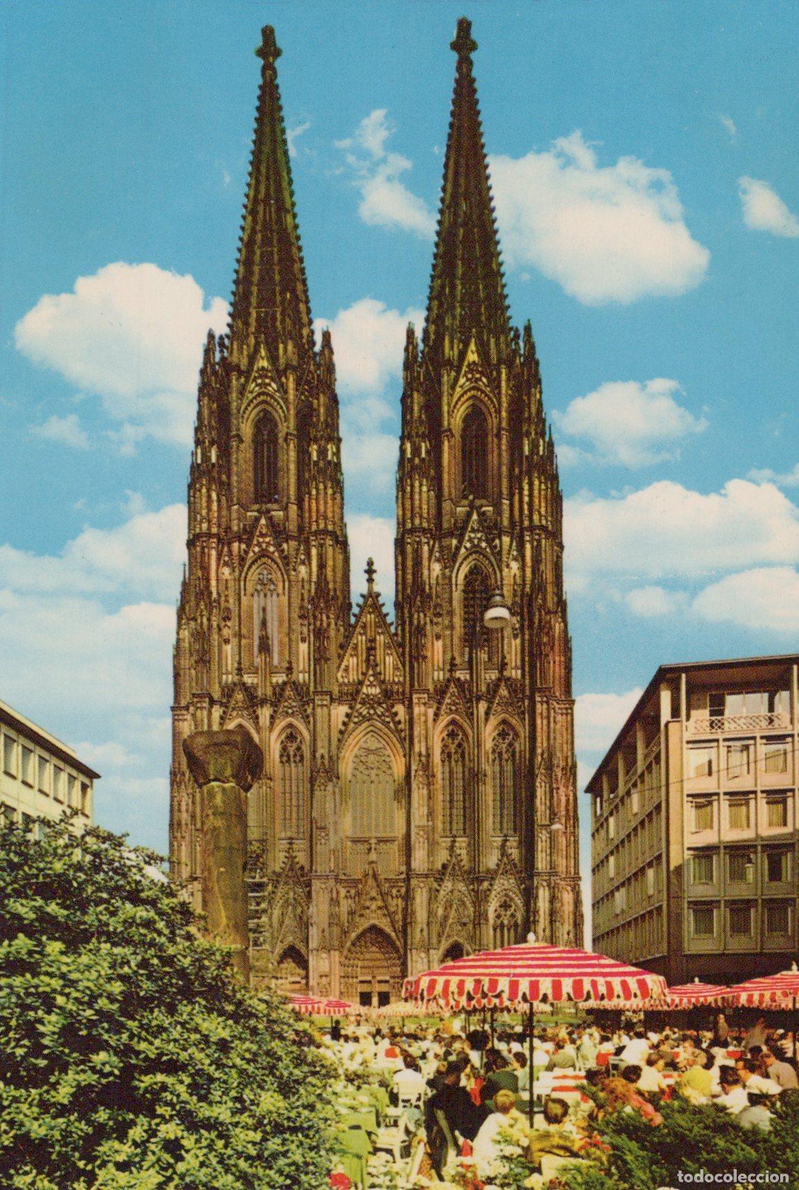 Postales: Germany Cologne Cathedral Gothic Architecture Outdoor Cafe Unposted *YAT343