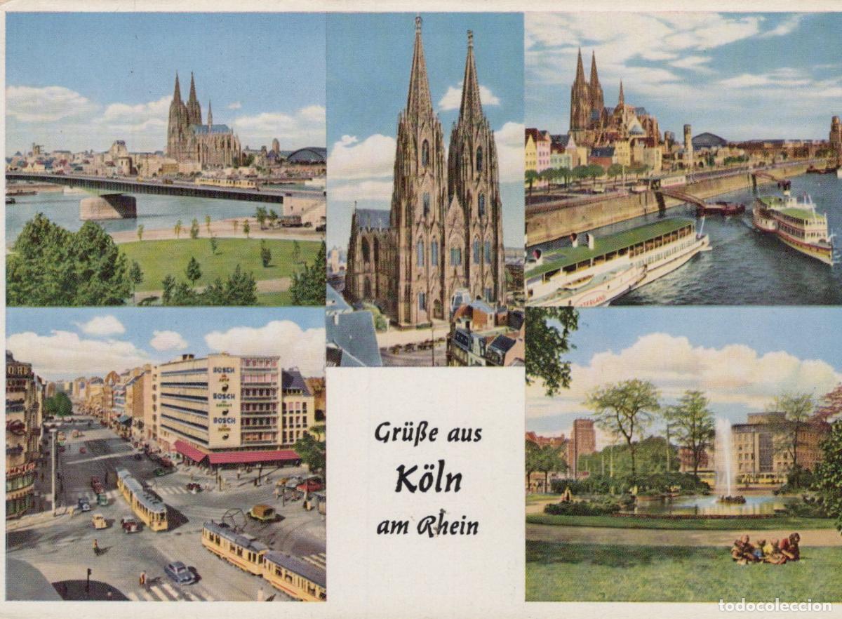 Postales: Germany Cologne Cathedral Rhine River City Views Trams Fountain Unposted *YAT431