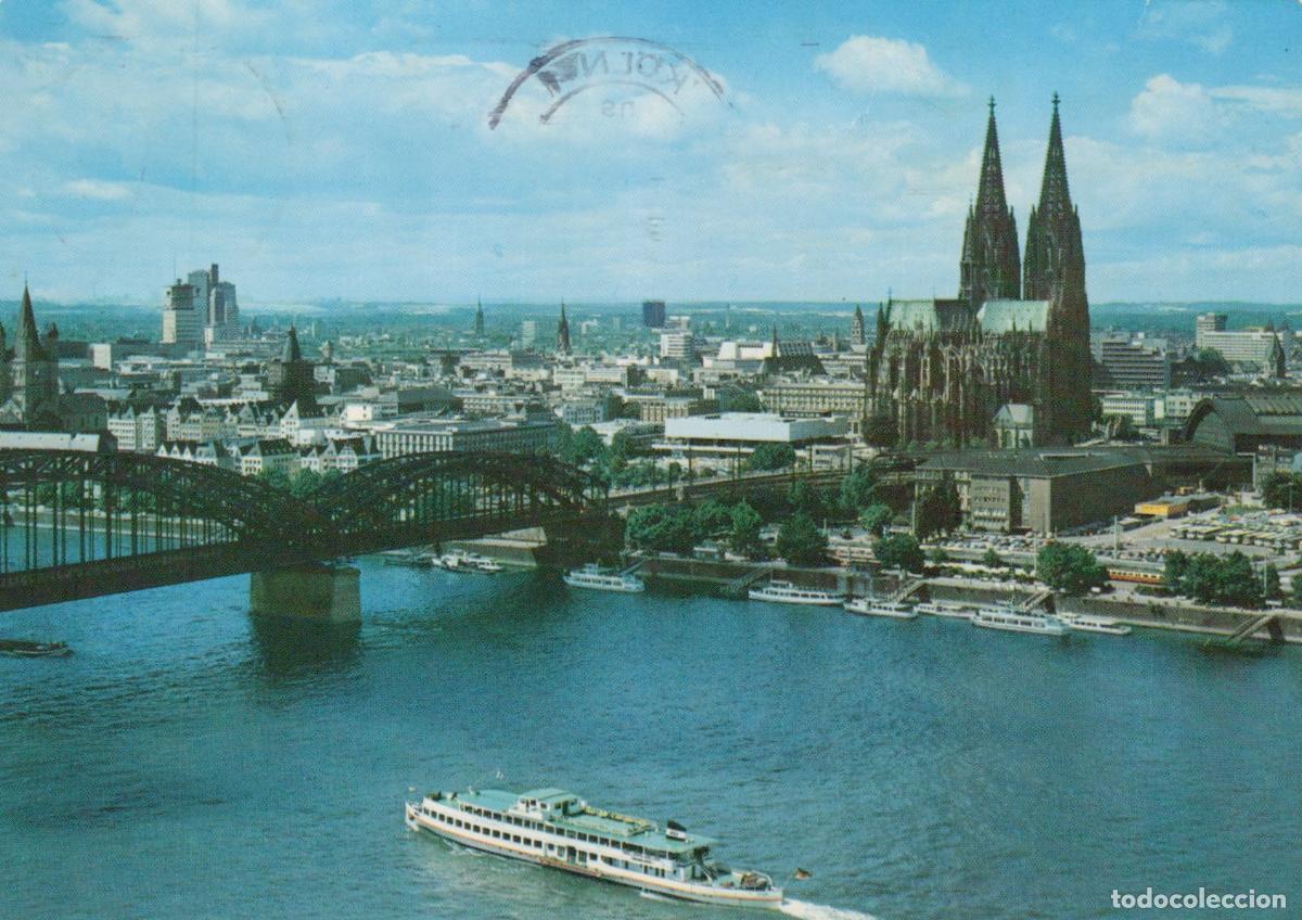 Postales: Germany Cologne Rhine River Hohenzollern Bridge Cathedral Cityscape *YAT446