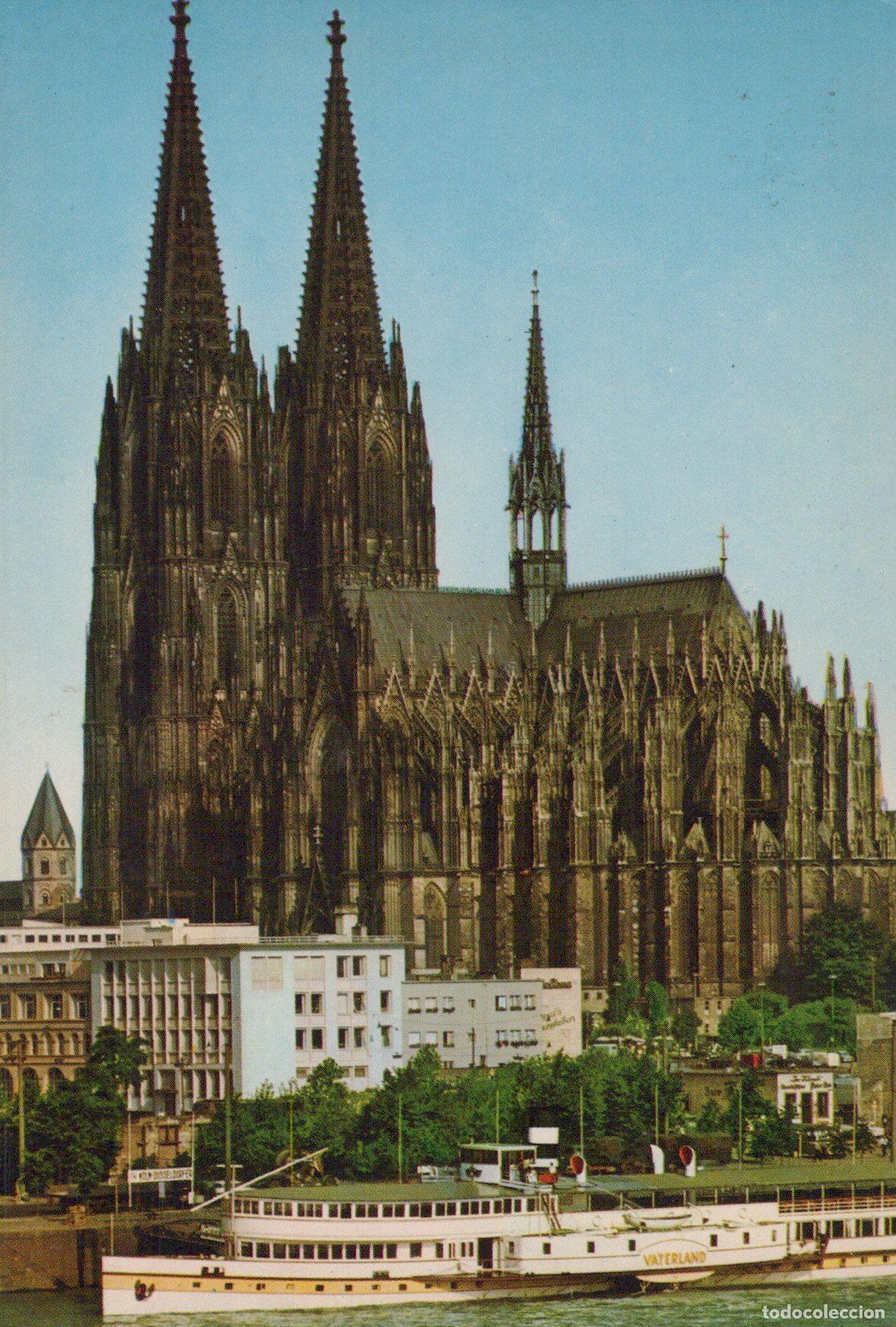 Postcards: Germany Cologne Cathedral and Vaterland Ship On Rhine River Unposted *YAT239