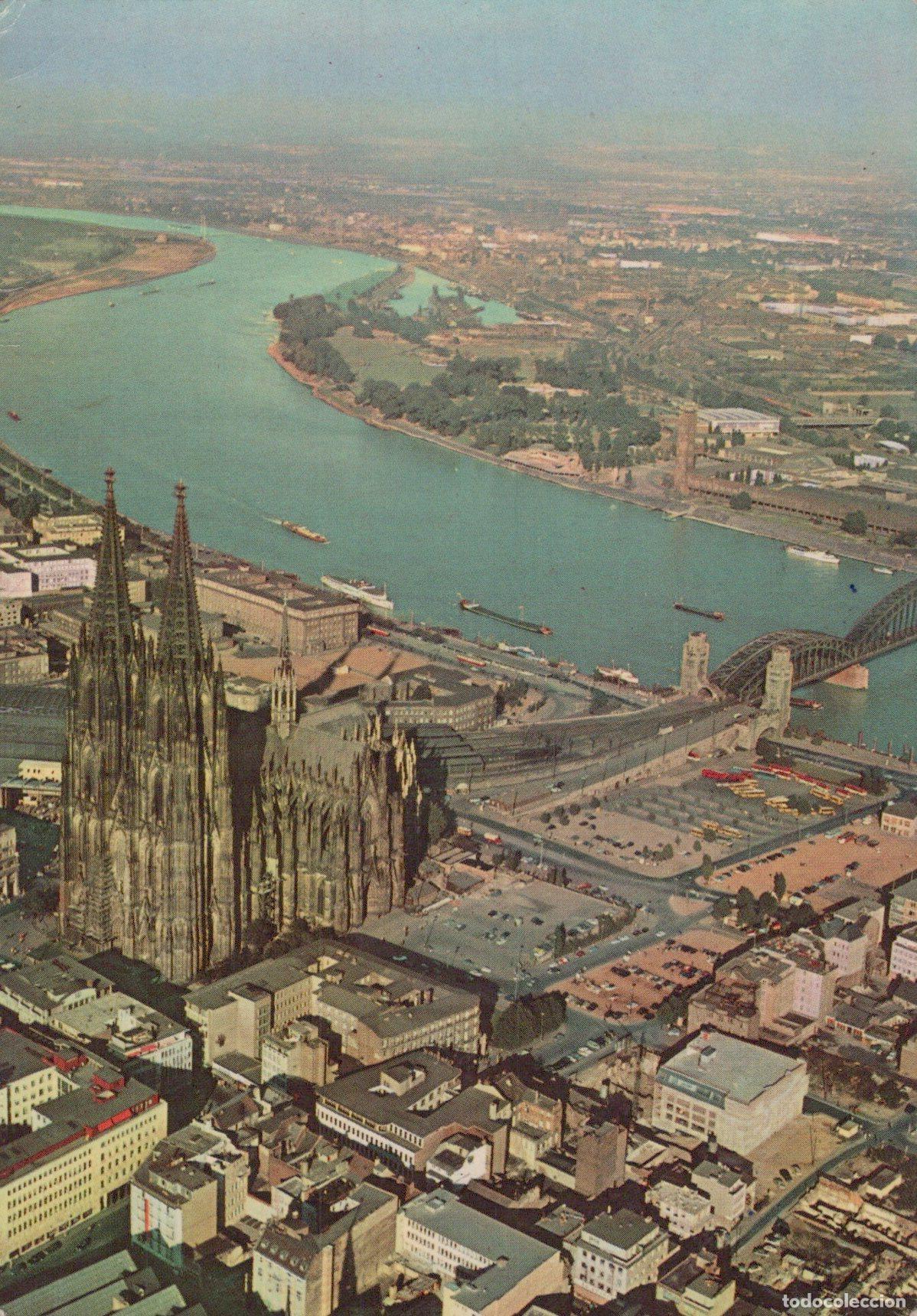 Postales: Germany Cologne Cathedral Rhine River Aerial View Cityscape Vintage *YAT245