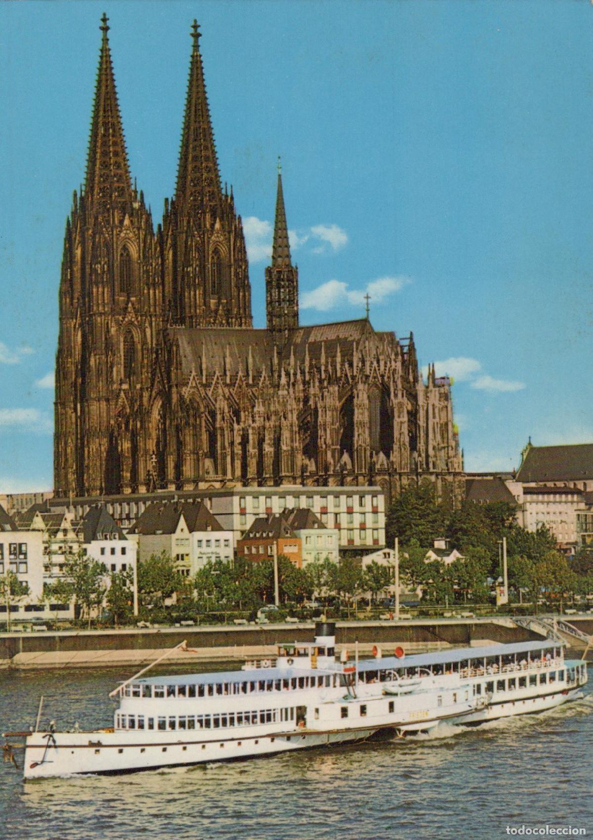 Postcards: Germany Cologne Cathedral and Rhine River Steamboat Unposted *YAT247