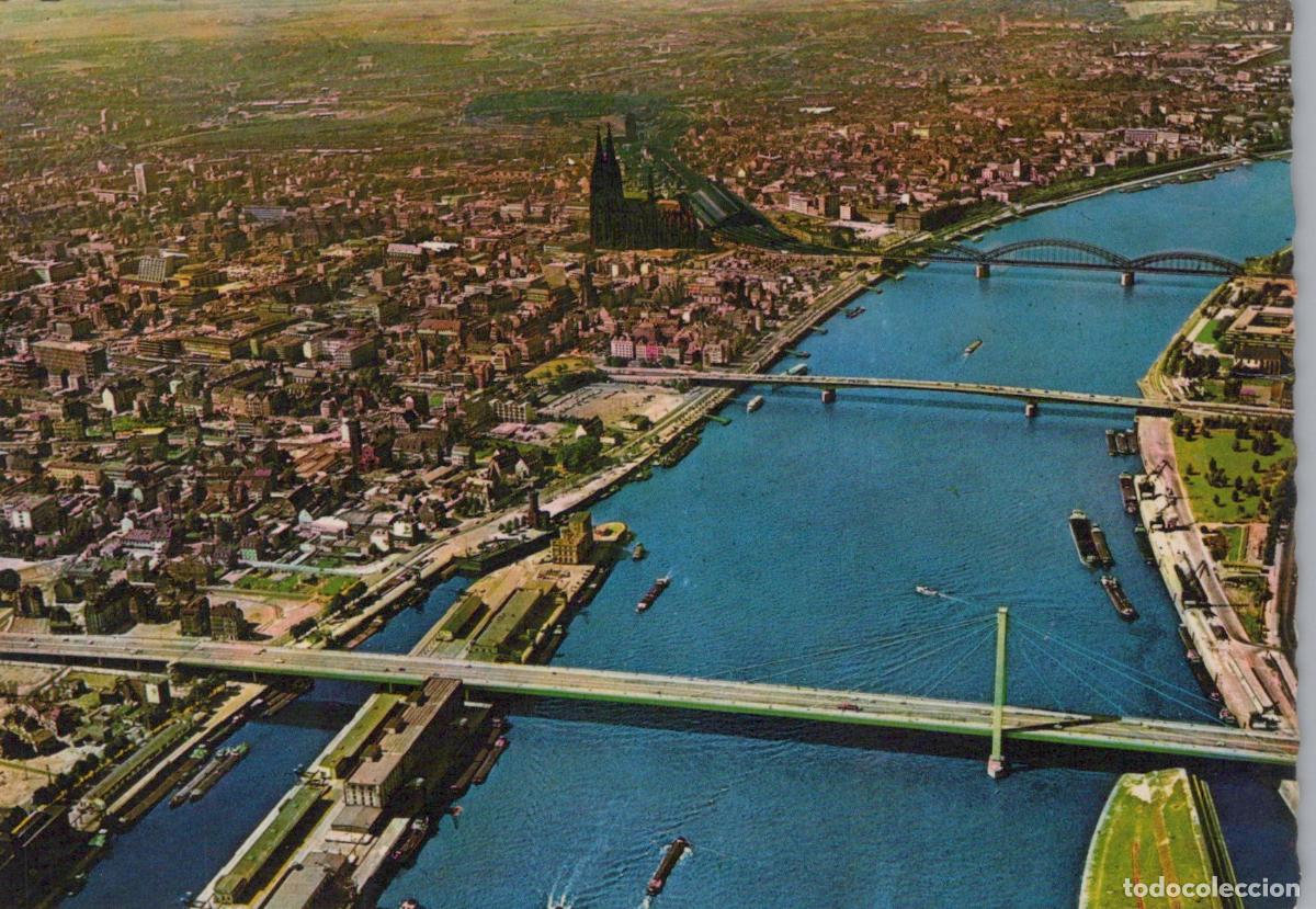 Postales: Germany Cologne Aerial View Rhine River Bridges Cathedral Cityscape *YAT486