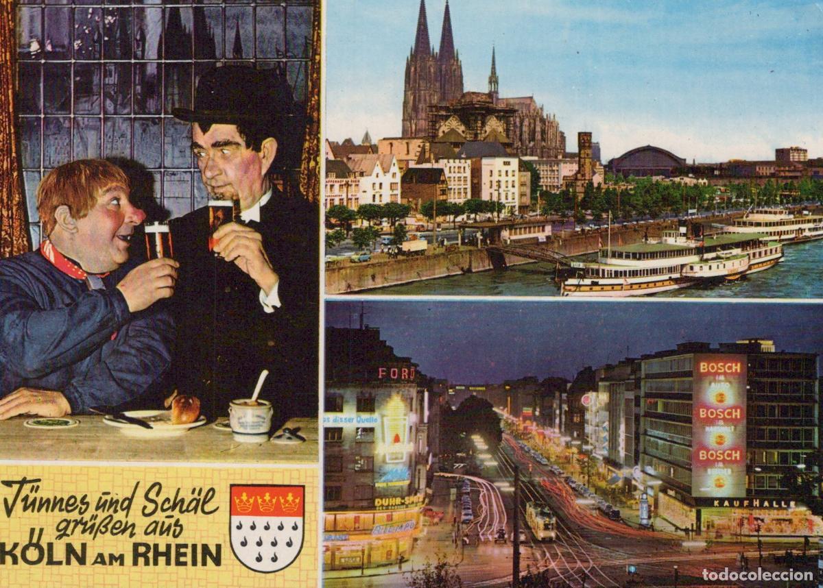 Postales: Germany Cologne T&uuml;nnes und Sch&auml;l Cathedral Rhine River City Night View *YAT496
